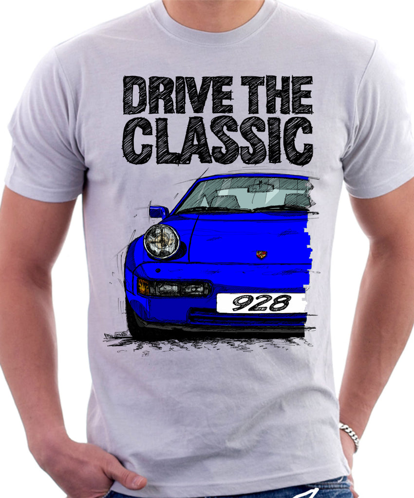Drive The Classic Porsche 928 Late Model. T shirt in White Colour