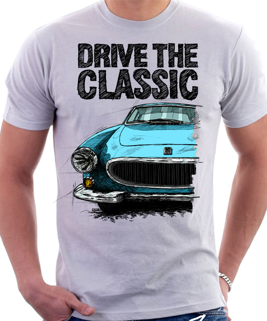 Drive The Classic Volvo P1800 Late Model. T shirt in White Colour