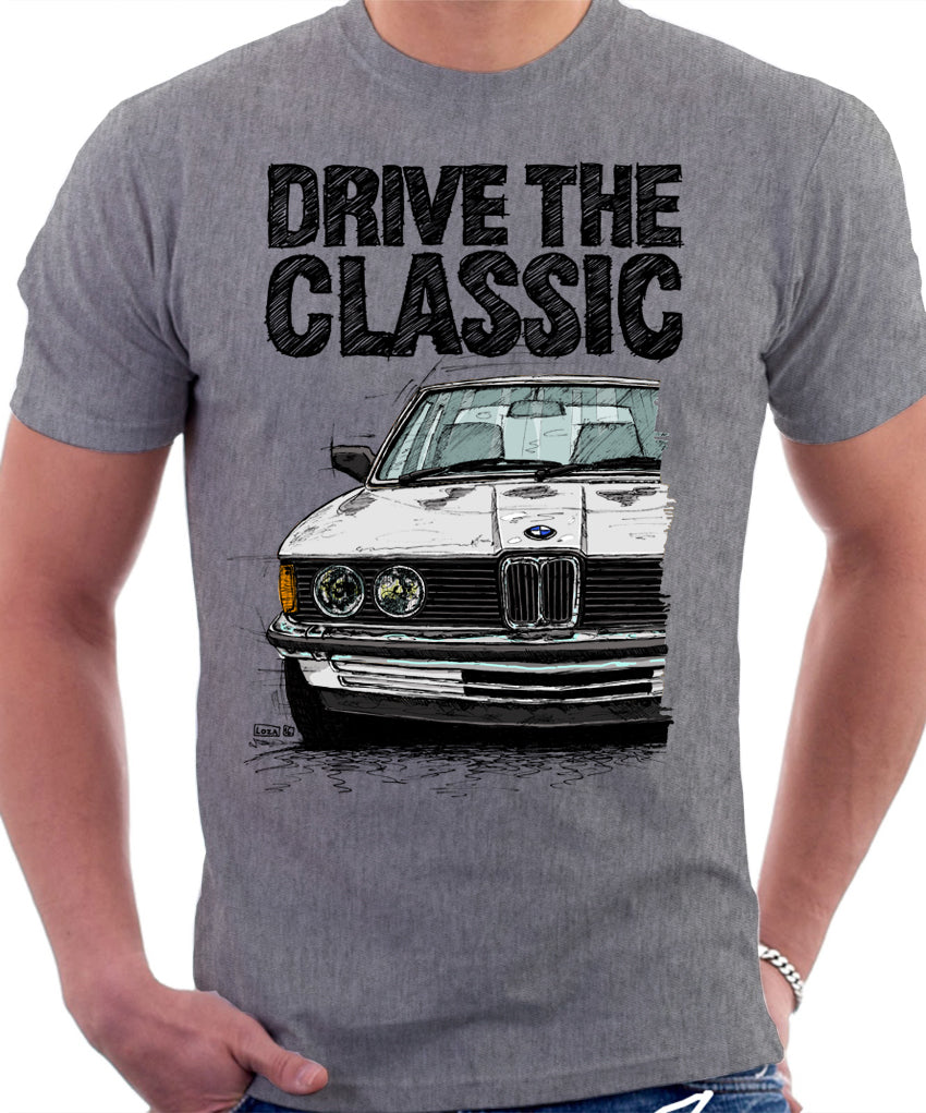 Drive The Classic BMW E21 Double Headlights. T-shirt in Heather Grey C ...