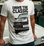 Drive The Classic Ford Capri Mk3 Colour Grille T-shirt in White Colour
