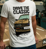 Drive The Classic Ford Capri Mk3 Colour Grille T-shirt in White Colour