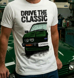 Drive The Classic Ford Capri Mk3 Colour Grille T-shirt in White Colour