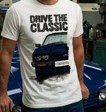 Drive The Classic Ford Capri Mk3 Colour Grille T-shirt in White Colour