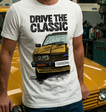 Drive The Classic Ford Capri Mk3 Colour Grille T-shirt in White Colour