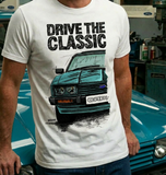 Drive The Classic Ford Capri Mk3 Colour Grille T-shirt in White Colour