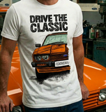 Drive The Classic Ford Capri Mk3 Colour Grille T-shirt in White Colour