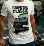 Drive The Classic Ford Capri Mk3 Colour Grille T-shirt in White Colour