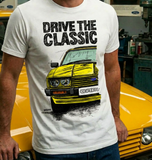 Drive The Classic Ford Capri Mk3 Colour Grille T-shirt in White Colour