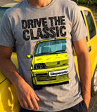 Drive The Classic Fiat Cinquecento Sporting. T-shirt in Heather Grey Colour