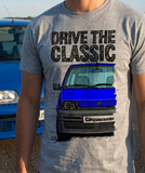 Drive The Classic Fiat Cinquecento. T-shirt in Heather Grey Colour