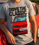 Drive The Classic Fiat Cinquecento Sporting. T-shirt in Heather Grey Colour