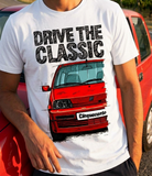 Drive The Classic Fiat Cinquecento Sporting. T-shirt in White Colour