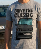 Drive The Classic Fiat Cinquecento. T-shirt in Heather Grey Colour