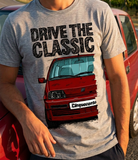 Drive The Classic Fiat Cinquecento Sporting. T-shirt in Heather Grey Colour