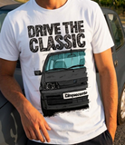 Drive The Classic Fiat Cinquecento Sporting. T-shirt in White Colour