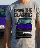 Drive The Classic Fiat Cinquecento. T-shirt in Heather Grey Colour