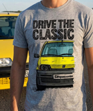 Drive The Classic Fiat Cinquecento. T-shirt in Heather Grey Colour