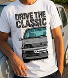Drive The Classic Fiat Cinquecento Sporting. T-shirt in White Colour