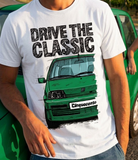 Drive The Classic Fiat Cinquecento Sporting. T-shirt in White Colour