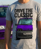 Drive The Classic Fiat Cinquecento. T-shirt in Heather Grey Colour