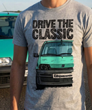 Drive The Classic Fiat Cinquecento. T-shirt in Heather Grey Colour