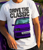 Drive The Classic Fiat Cinquecento Sporting. T-shirt in White Colour
