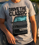 Drive The Classic Fiat Cinquecento Sporting. T-shirt in Heather Grey Colour