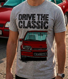 Drive The Classic Opel Kadett E GSI. T-shirt in Heather Grey Colour