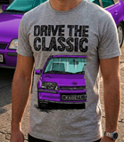 Drive The Classic Opel Kadett E GSI. T-shirt in Heather Grey Colour