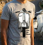 Ride The Classic Vespa. T-shirt in Heather Grey Colour