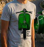 Ride The Classic Vespa. T-shirt in Heather Grey Colour