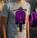 Ride The Classic Vespa. T-shirt in Heather Grey Colour