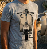 Ride The Classic Vespa. T-shirt in Heather Grey Colour