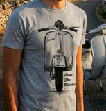 Ride The Classic Vespa. T-shirt in Heather Grey Colour