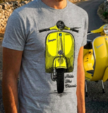 Ride The Classic Vespa. T-shirt in Heather Grey Colour