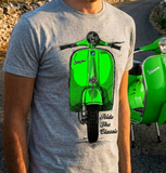 Ride The Classic Vespa. T-shirt in Heather Grey Colour