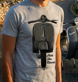 Ride The Classic Vespa. T-shirt in Heather Grey Colour
