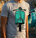 Ride The Classic Vespa. T-shirt in Heather Grey Colour