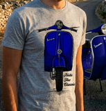 Ride The Classic Vespa. T-shirt in Heather Grey Colour