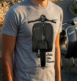 Ride The Classic Vespa. T-shirt in Heather Grey Colour