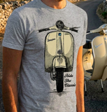 Ride The Classic Vespa. T-shirt in Heather Grey Colour