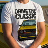 Drive The Classic VW Golf Mk2 GTI Early Model. T-shirt in White Colour
