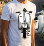 Ride The Classic Vespa. T-shirt in White Colour
