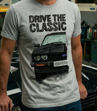 Drive The Classic Ford Capri Mk3 Colour Grille T-shirt in Heather Grey Colour