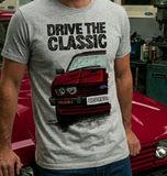 Drive The Classic Ford Capri Mk3 Colour Grille T-shirt in Heather Grey Colour