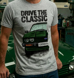 Drive The Classic Ford Capri Mk3 Colour Grille T-shirt in Heather Grey Colour
