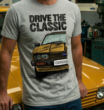 Drive The Classic Ford Capri Mk3 Colour Grille T-shirt in Heather Grey Colour