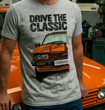 Drive The Classic Ford Capri Mk3 Colour Grille T-shirt in Heather Grey Colour