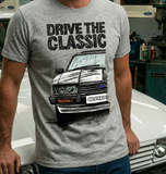 Drive The Classic Ford Capri Mk3 Colour Grille T-shirt in Heather Grey Colour