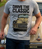 Drive The Classic Morris Minor. T-shirt in Heather Grey Colour